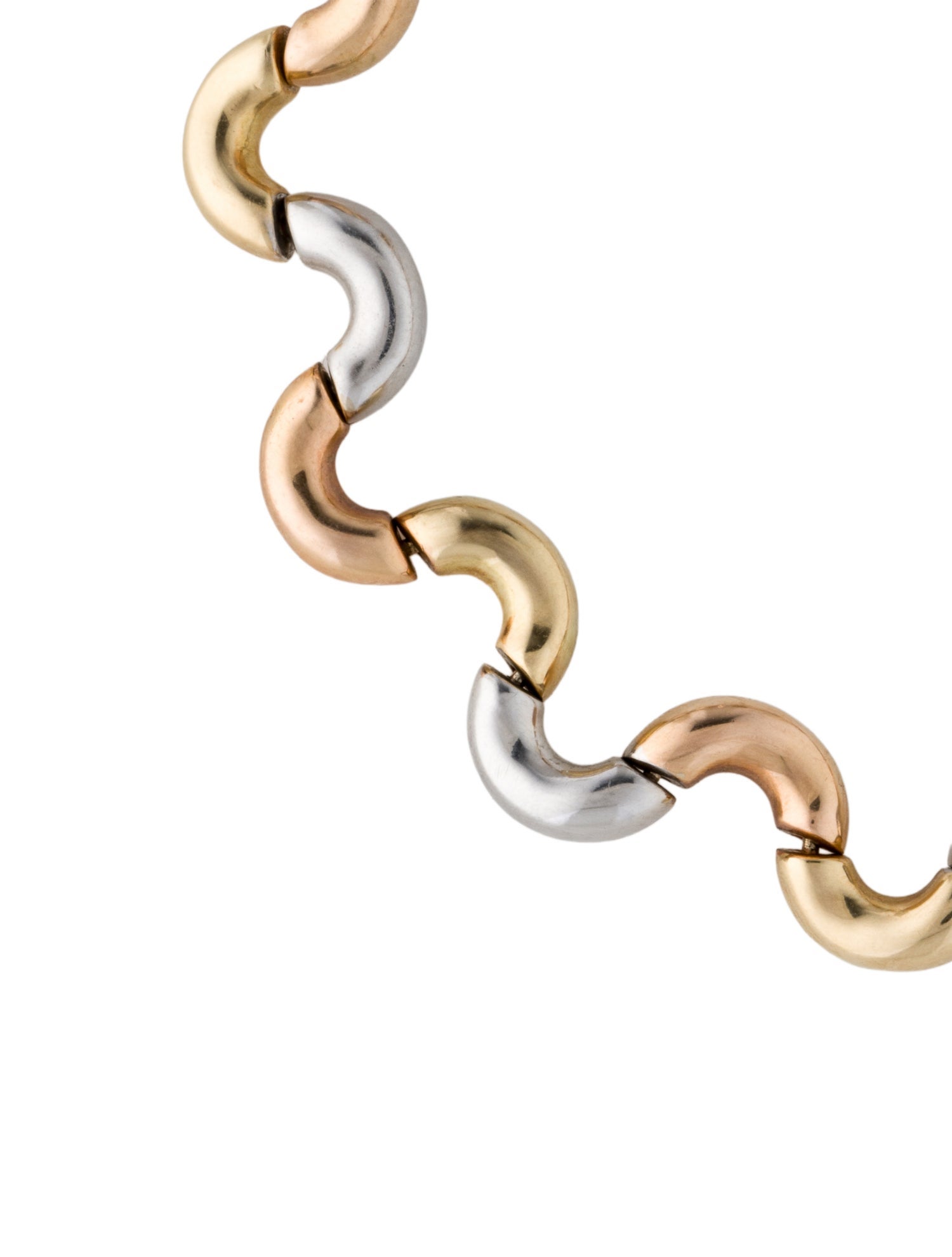 Bracelet 14K Tricolor Squiggle Bracelet